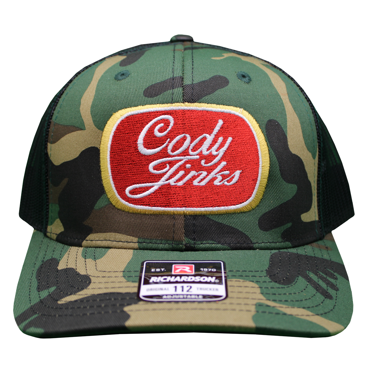Green Camo Red Patch Hat