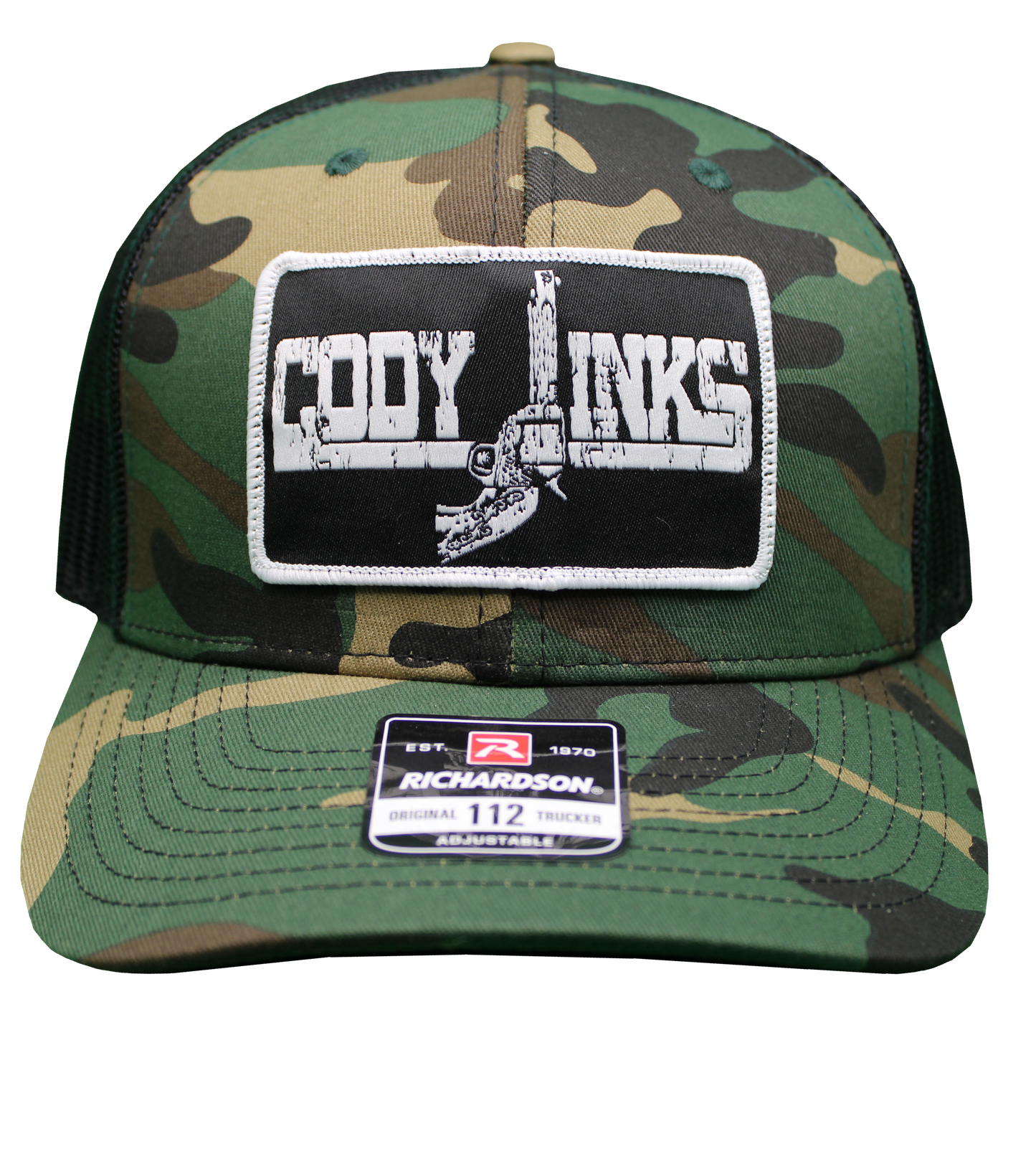 Green Camo Gun Patch hat
