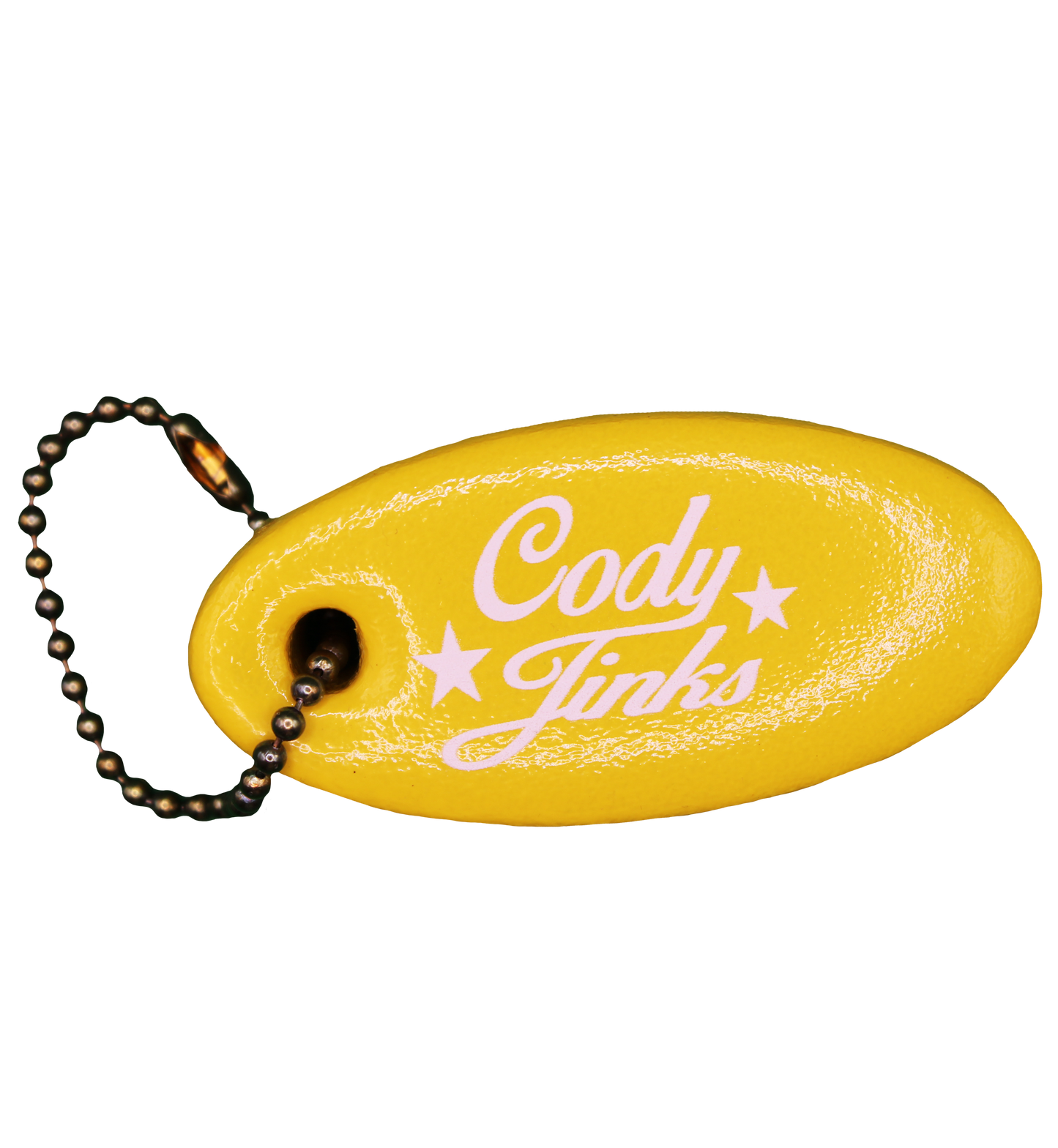 Script Yellow Foam Oval Key Tag