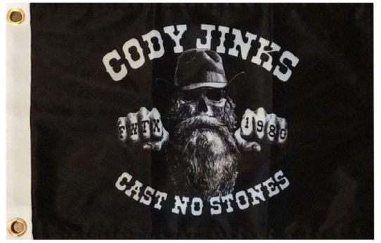 Cast No Stones 10"x14" Biker Flag