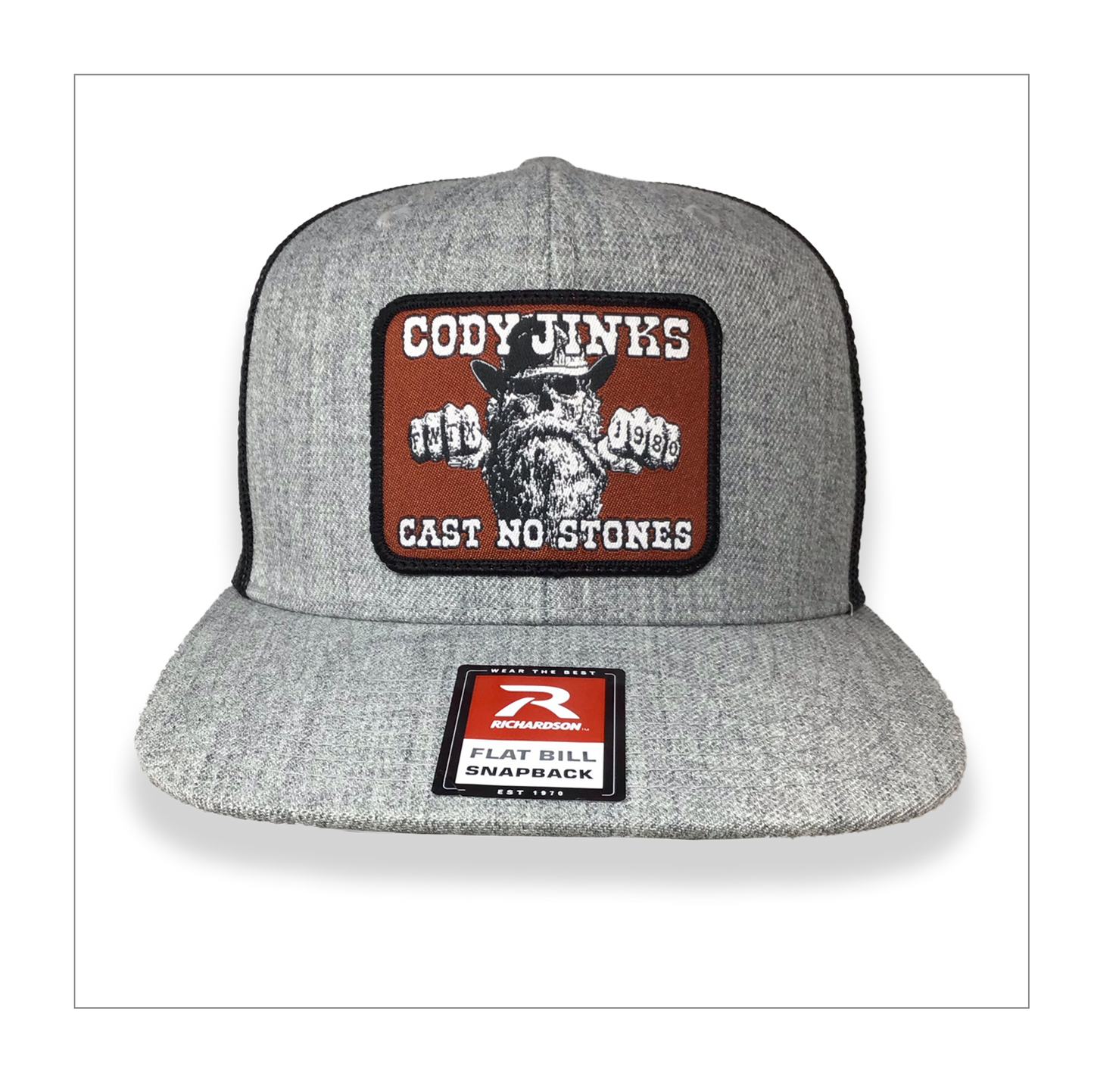 HAT -  Lt Grey CNS Rectangle Patch Flatbill Hat