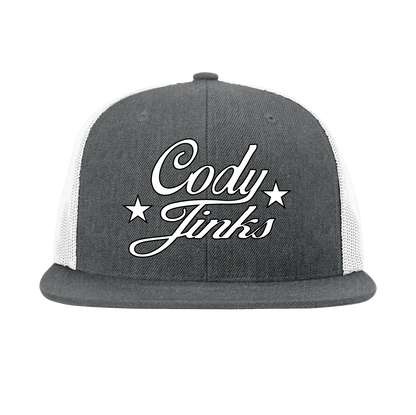 CJ Script Flatbill Dk Gry/White Hat