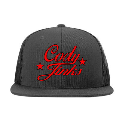 CJ Script Flatbill BLACK Hat