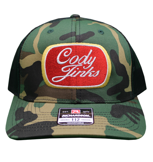 Green Camo Red Patch Hat