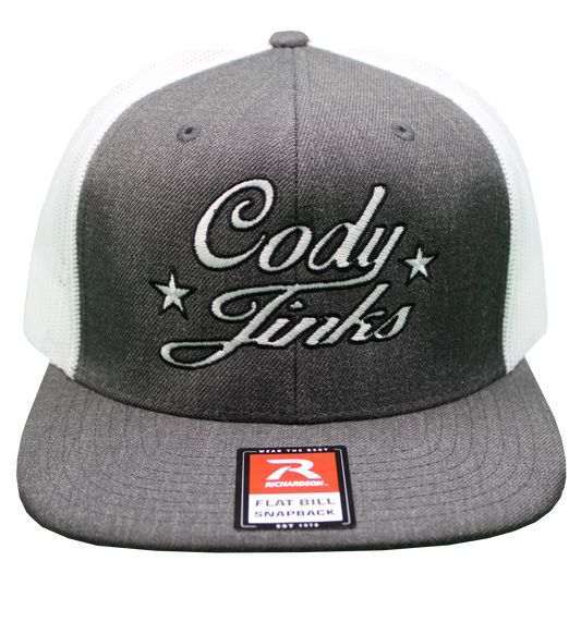 Script Flatbill Dk Gry/White Hat