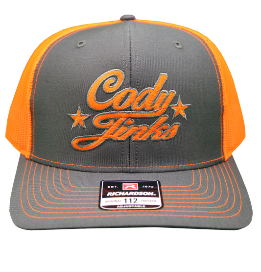 Charcoal/Hunter Orange CJ Script Hat