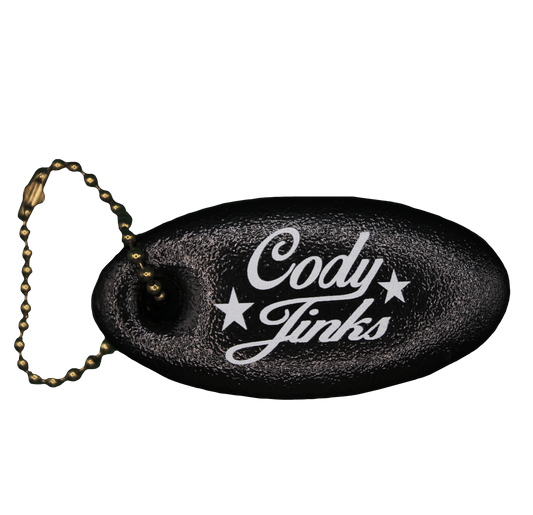 Script Black Foam Oval Key Tag