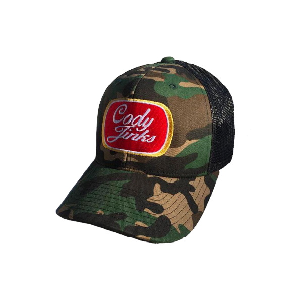 Green Camo Red Patch Hat