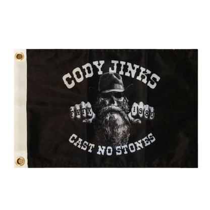 Cast No Stones 10"x14" Biker Flag