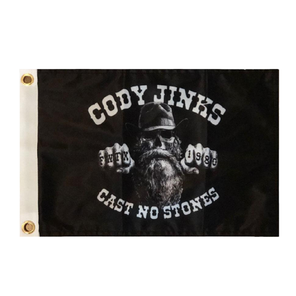 Cast No Stones 10"x14" Biker Flag