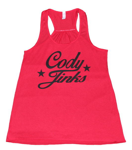 Ladies Red Script Tank