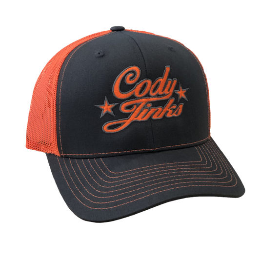 Charcoal/Hunter Orange CJ Script Hat