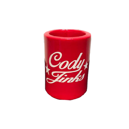 Cody Jinks Script Red Foam Koozie