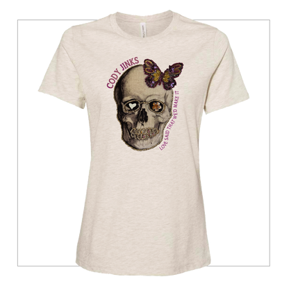 T-Shirt - Ladies - "Flower Skull" (WHITE)