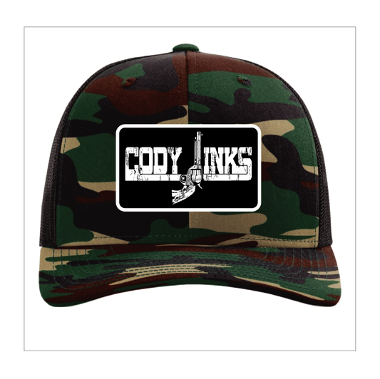 Green Camo Gun Patch hat