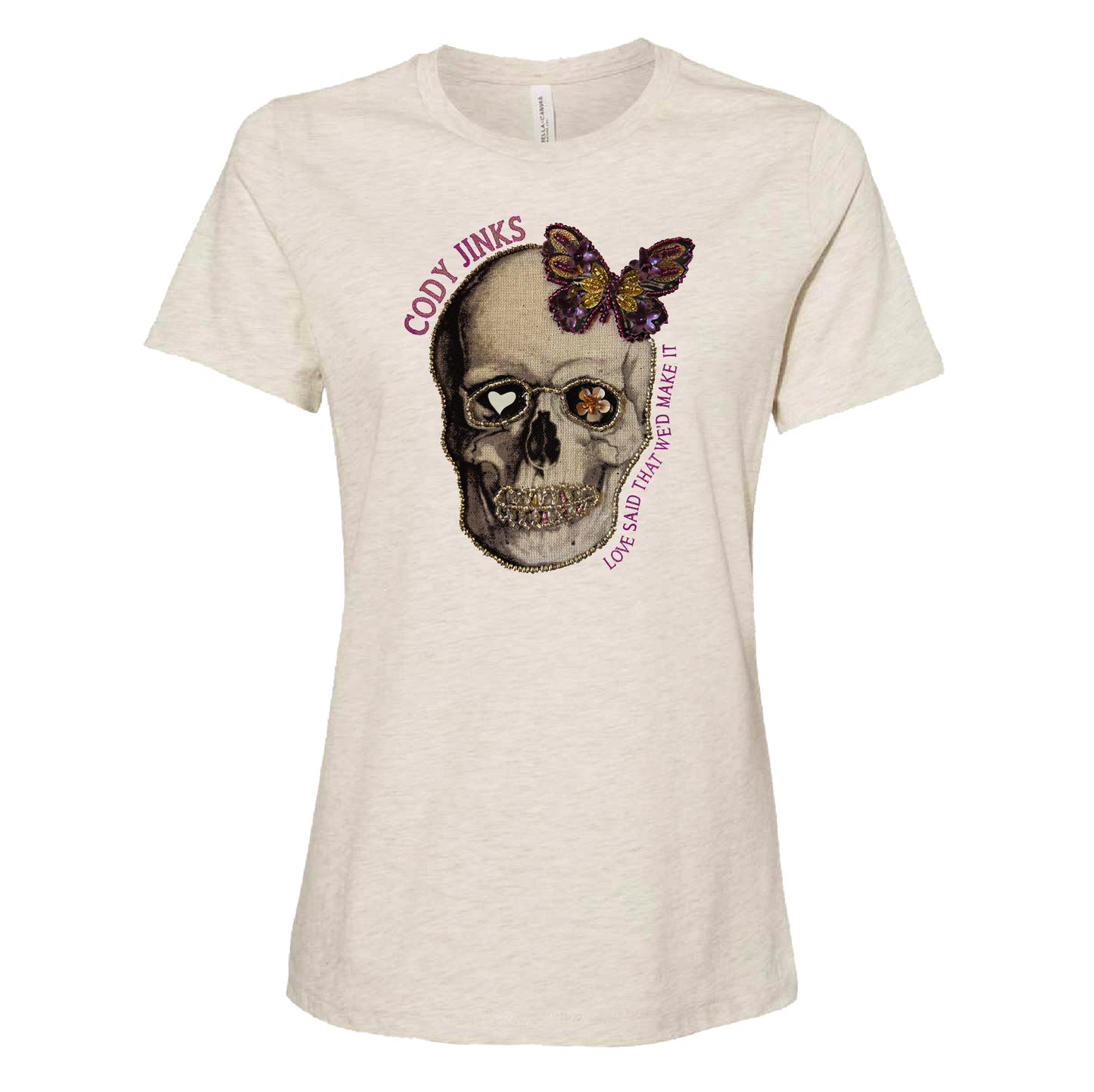 T-Shirt - Ladies - "Flower Skull" (WHITE)